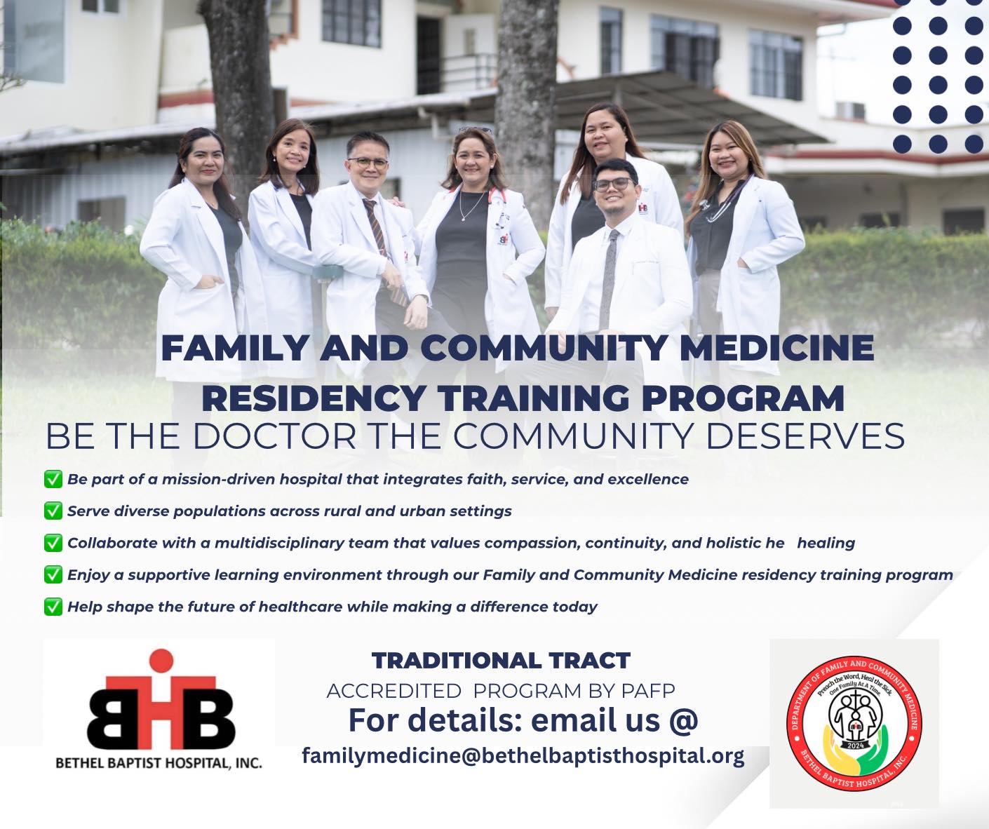 BE THE DOCTOR THE COMMUNITY DESERVES